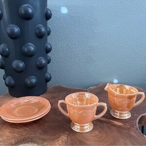 Vintage Fire King cream/ sugar and 2 plate set ☕️